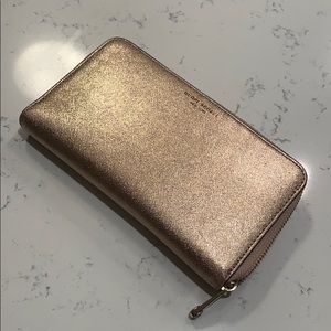 Henri Bendel Rose Gold Zip Wallet